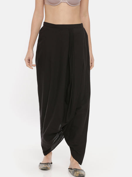 Black Cotton Dhoti Pant  - ASDP026