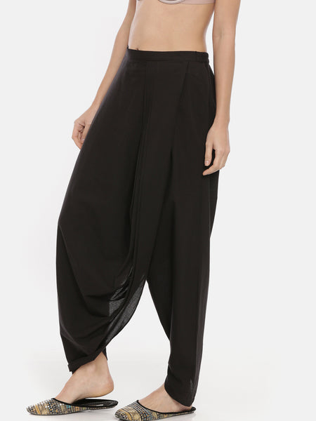 Black Cotton Dhoti Pant  - ASDP026