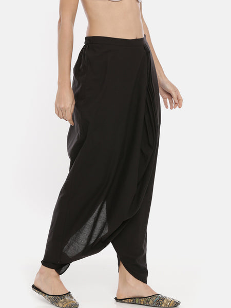 Black Cotton Dhoti Pant  - ASDP026