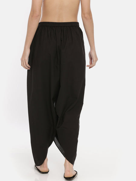Black Cotton Dhoti Pant  - ASDP026