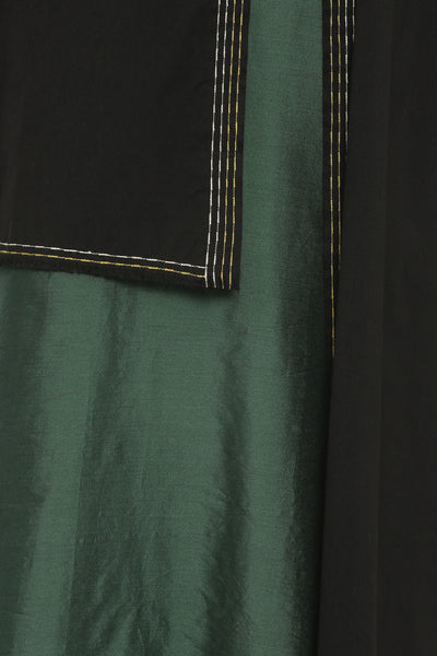 Black Cotton Silk Embroidered Jacket - ASJ051