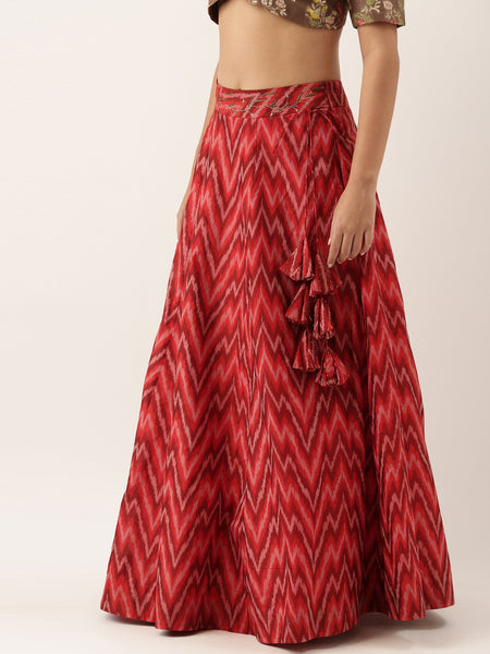 Ikat Silk Lehenga - ASL006