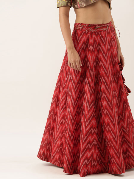 Ikat Silk Lehenga - ASL006