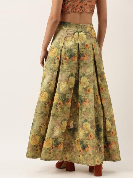 Chanderi High Low  Lehenga - ASL007