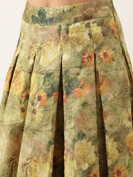 Chanderi High Low  Lehenga - ASL007