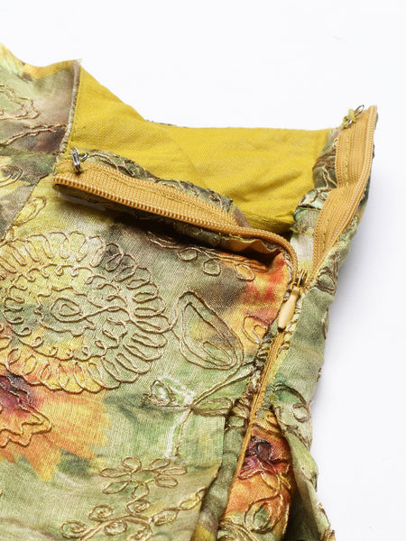 Chanderi High Low  Lehenga - ASL007