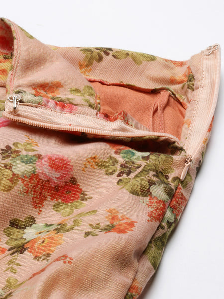 Chanderi Pink Double Layared Lehenga - ASL008