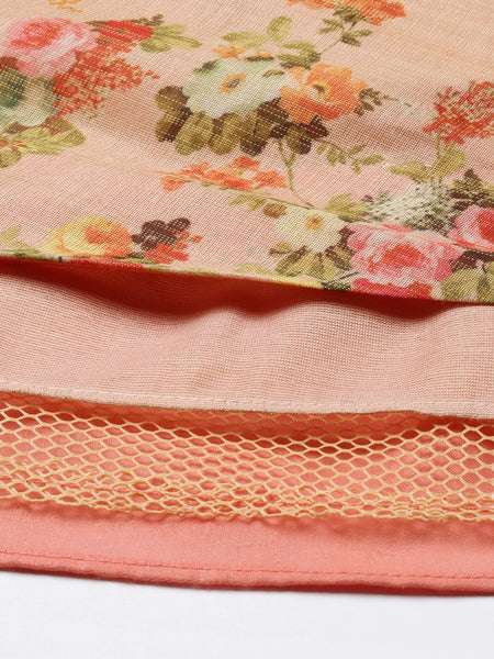 Chanderi Pink Double Layared Lehenga - ASL008