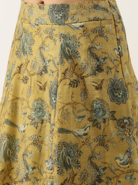 Chanderi Embroidered Green Lehenga - ASL009