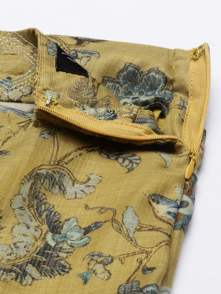 Chanderi Embroidered Green Lehenga - ASL009