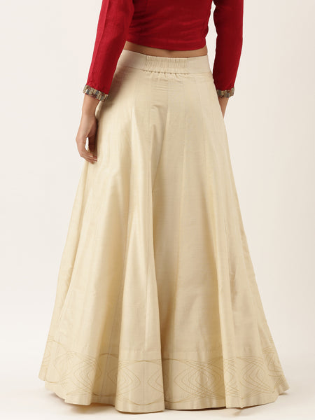 Classic Beige Emb Lehenga - ASL010