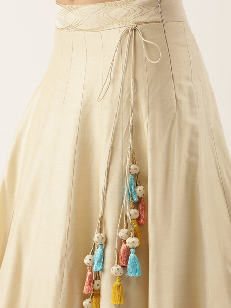 Classic Beige Emb Lehenga - ASL010