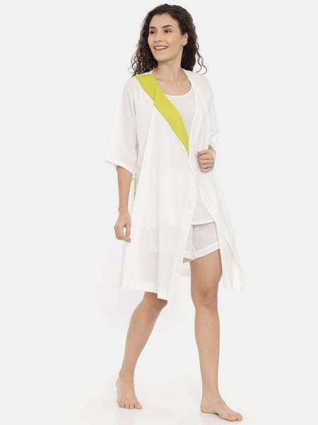 White Cotton Nightwear - ASNW001