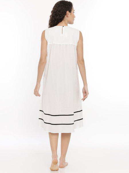 White Cotton Nightwear - ASNW002