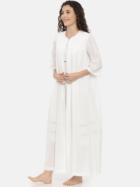 White Cotton Nightwear - ASNW002
