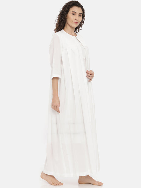 White Cotton Nightwear - ASNW002