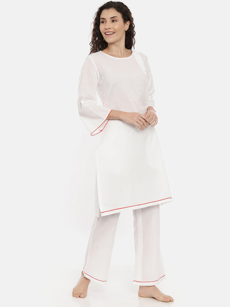 White Cotton Nightwear - ASNW003