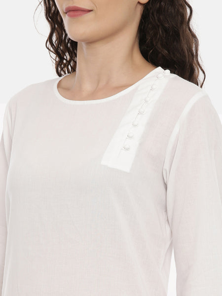 White Cotton Nightwear - ASNW003