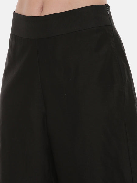 Black Green Chanderi Organza Pants - ASPL025