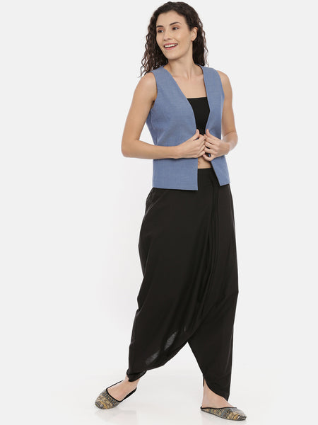 Denim Grey Cotton Reversible Jacket  - ASRJ004