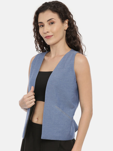 Denim Grey Cotton Reversible Jacket  - ASRJ004