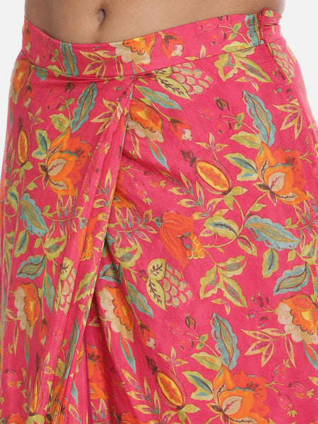 Printed Pink Ready Saree - ASSR002