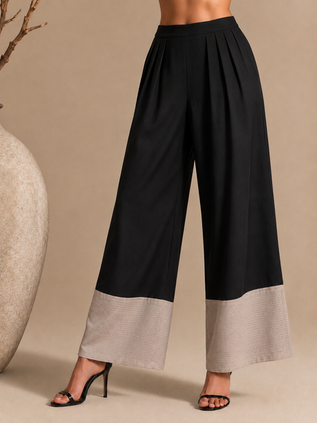 Black & Silver Bemberg Silk Pant (Dark Cacao & White Pepper) - ASP077