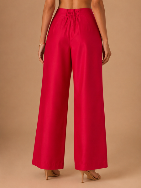Fuchsia Pink Silk/Cotton Pants (Rose-Berry Coulis) - ASP079