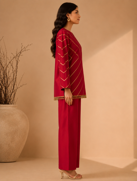 Hot Pink Silk/Cotton Cord Set (Rose-Berry Coulis) - ASCRSET062