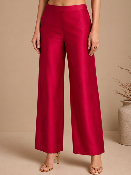 Hot Pink Silk/Cotton Pants (Rose-Berry Coulis) - ASP079