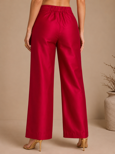 Hot Pink Silk/Cotton Pants (Rose-Berry Coulis) - ASP079