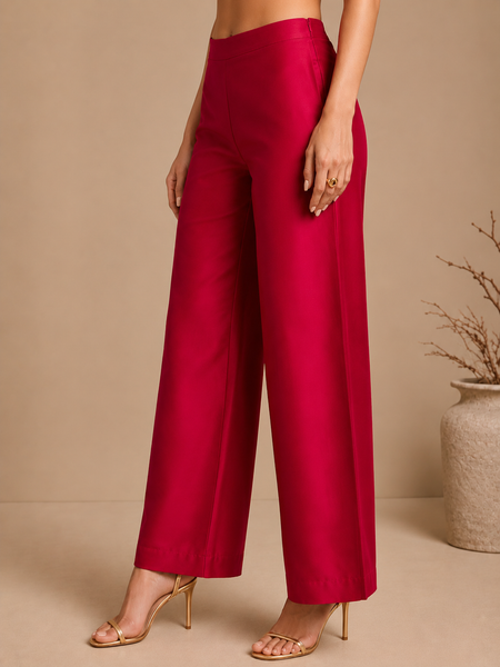 Hot Pink Silk/Cotton Pants (Rose-Berry Coulis) - ASP079