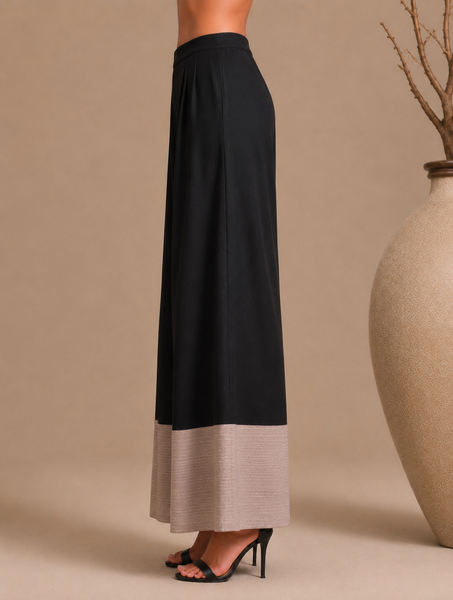 Black & Silver Bemberg Silk Pant (Dark Cacao & White Pepper) - ASP077