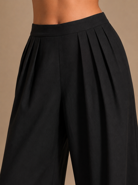 Black & Silver Bemberg Silk Pant (Dark Cacao & White Pepper) - ASP077