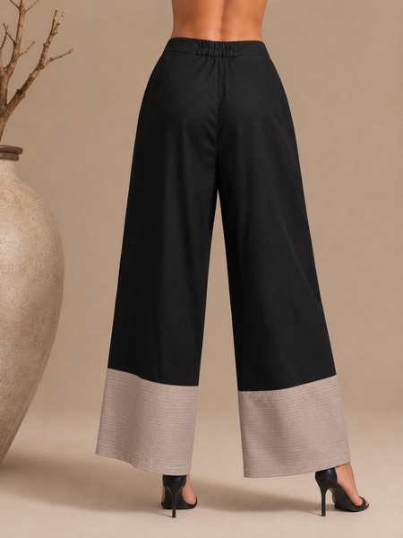 Black & Silver Bemberg Silk Pant (Dark Cacao & White Pepper) - ASP077