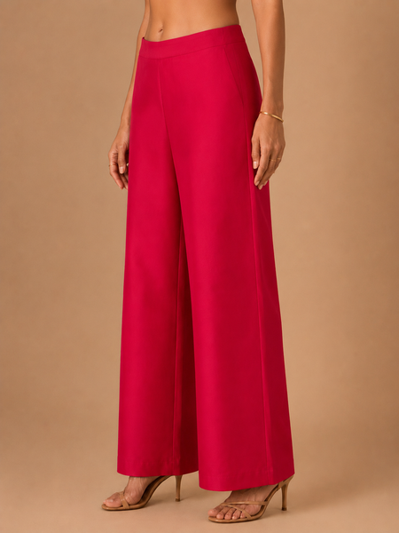 Fuchsia Pink Silk/Cotton Pants (Rose-Berry Coulis) - ASP079