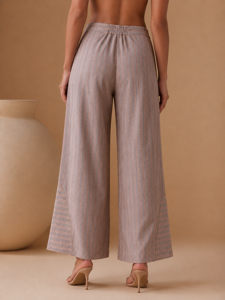 Grey & Pink Linen Striped Pant (Slate & Rose)  - ASPL063