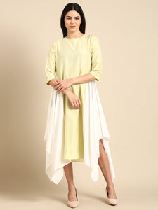 Pista Ivory Cotton Silk Dress - AS0669