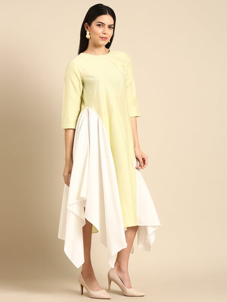 Pista Cotton Silk Panel Dress - AS0669