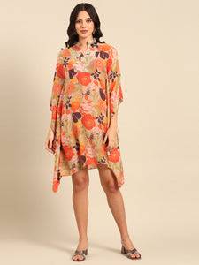 Orange Summer Kaftan - Designer Dress for Women 