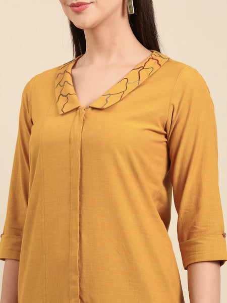 Yellow Malai Cotton Dress  - AS0707