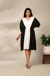 Black & White Cotton Silk Dress  - AS0718