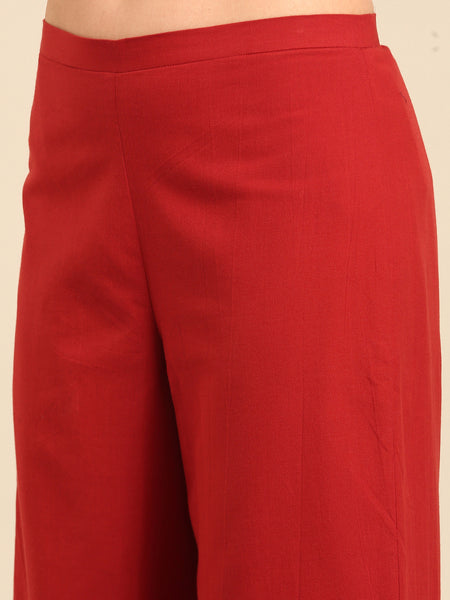 Red Malai Cotton Cord Set - ASCRSET025