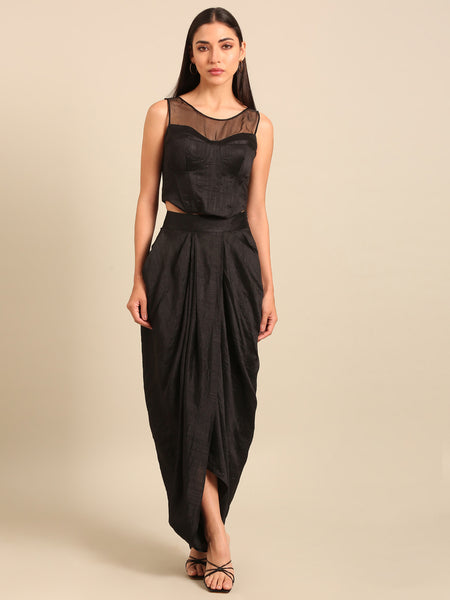 Black Bemberg Silk Cord Set (Obsidian Blackberry Sorbet) - ASCRSET057