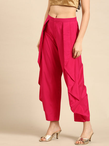 Pink Silk Cotton Dhoti Pant - ASDP034