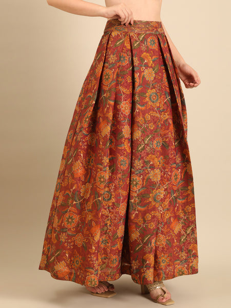 Black Brown Chanderi Lehenga Set  -  ASLHSET007