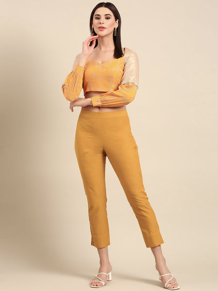 Yellow Malai Cotton Bottoms - ASP070