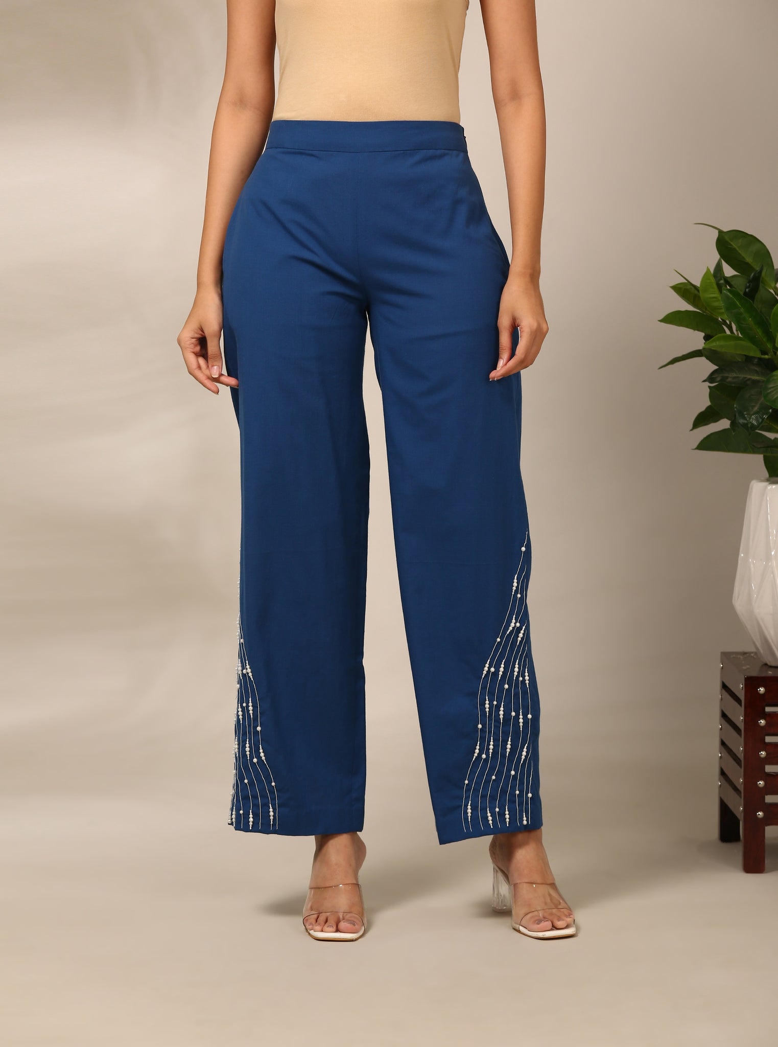 Blue Malai Cotton Pant - ASP071