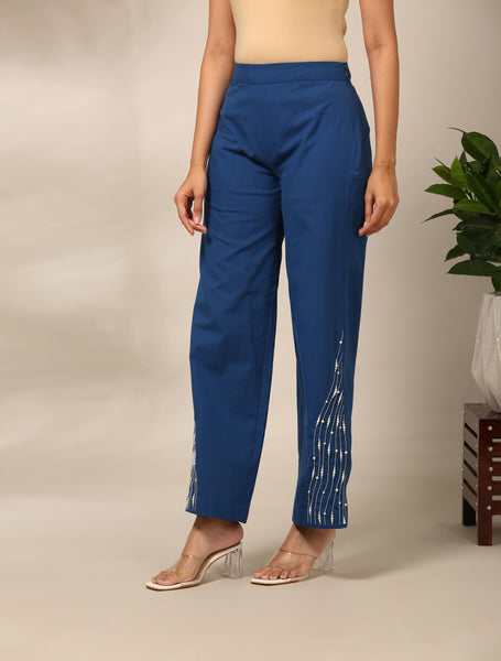 Blue Malai Cotton Pant - ASP071