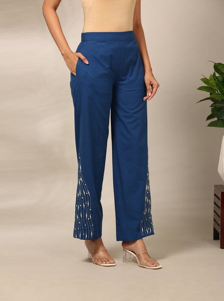 Blue Malai Cotton Pant - ASP071